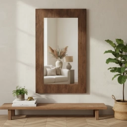 Espejo Decorativo con Marco de Madera