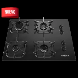 Anafe de Empotrar con 4 Hornallas a Gas Negro con Hierro Fundido - Brasil