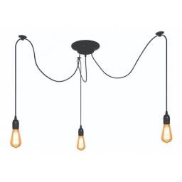 Lmpara de colgar 3 luces E27 Negra