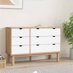Comoda 6C Mel/Gris Linea Nordica en Madera Maciza