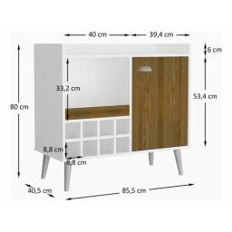 Rack Bodega 8 botellas 1P Nogal/Negro