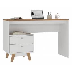Escritorio Retro con cajonera 2C NogalBlanco