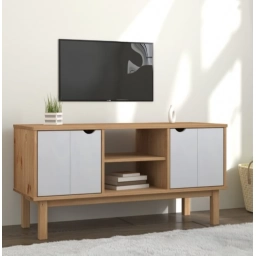 Rack TV 2 P Mel/Gris Linea Nordica en Madera Maciza