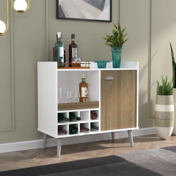 Rack Bodega 8 botellas 1P Nogal/Negro