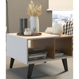 Mesa de centro 2 estantes Blanco/Dakar