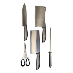 Set de cuchillos + tijera + afilador