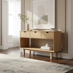 Aparador 3C Mel/gris Linea Nordica en Madera Maciza