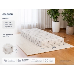 Colch�n espuma 102 80x185x17
