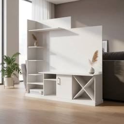 Rack para TV hasta 50 con respisa BLANCO