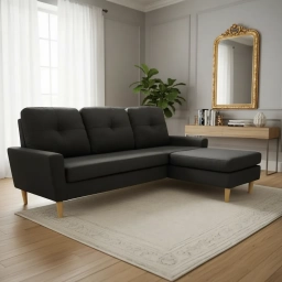 Sof� Negro 3 cuerpos con Chaise JN-2037