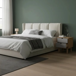 Mesa de Luz 2 C MelGris Linea Nordica en Madera Maciza