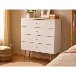 Comoda 4 cajones Retro Blanco