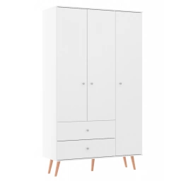 Ropero Retro 3 puertas 2 cajones Blanco
